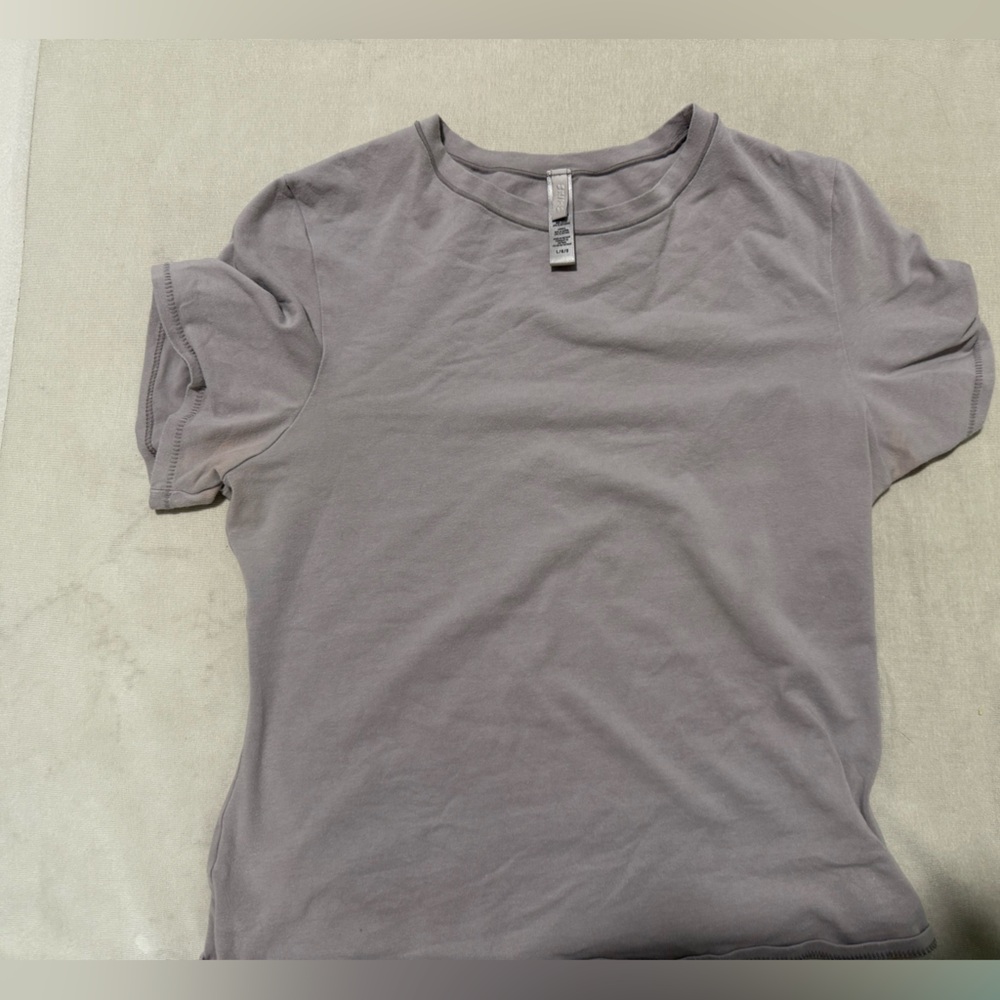 Skims light purple cotton jersey tee